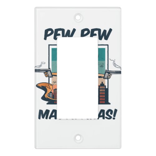 Cat Funny Parody Pew Pew Gangster Cats Light Switch Cover