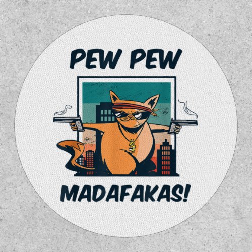 Cat Funny Parody Pew Pew Gangster Cats Patch