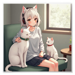 Cat funny photo print