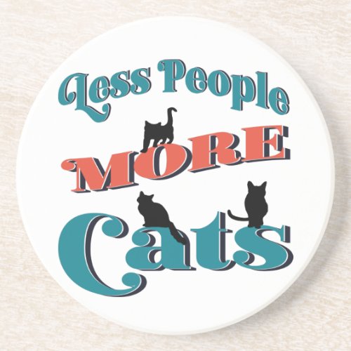 Cat Funny Typography  Coaster