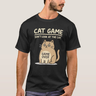 Cat Game Over Funny Cat Owner Hilarious Fat Retro T-Shirt