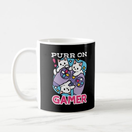  Cat Gamer Design _ Purr On Gamer Joystick Art Coffee Mug