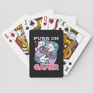 Cat Gamer Design - Purr On Gamer Joystick Art Poker Cards