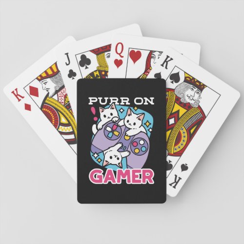  Cat Gamer Design _ Purr On Gamer Joystick Art Poker Cards