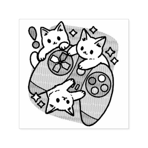  Cat Gamer Design _ Purr On Gamer Joystick Art Self_inking Stamp