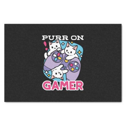  Cat Gamer Design _ Purr On Gamer Joystick Art Tissue Paper