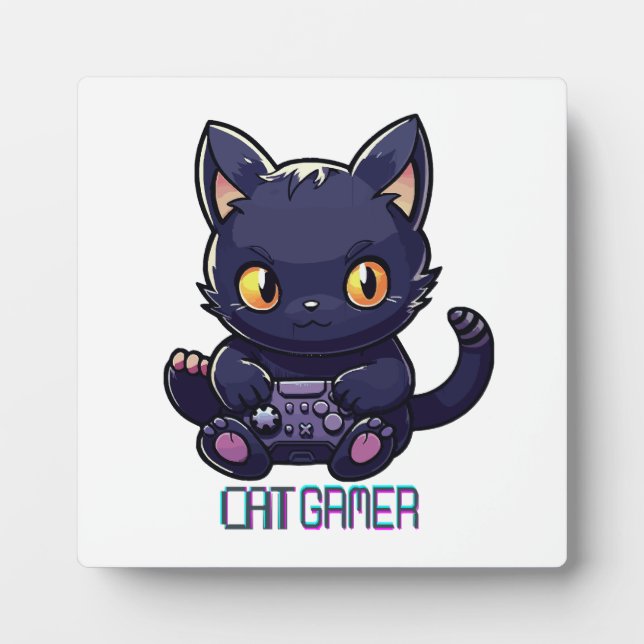 Cat Gamer Plaque (Front)