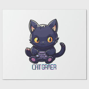 Cat Gamer Wrapping Paper