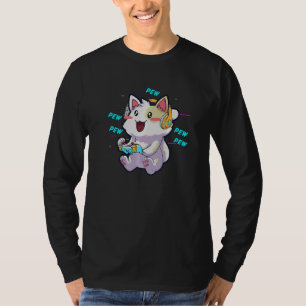 Cat Gaming Video Games Nerd Girl T-Shirt