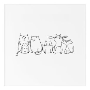 Cat gang Line Art Cartoon illustration
