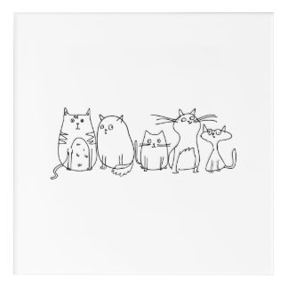 Cat gang Line Art Cartoon illustration