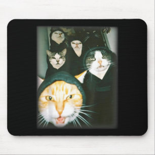 Cat Gang Meme Funny Chaotic Cats Unhinged Feline H Mouse Pad