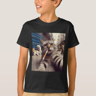 Cat Gangster Street Cats Selfie Funny Meme Humor M T-Shirt