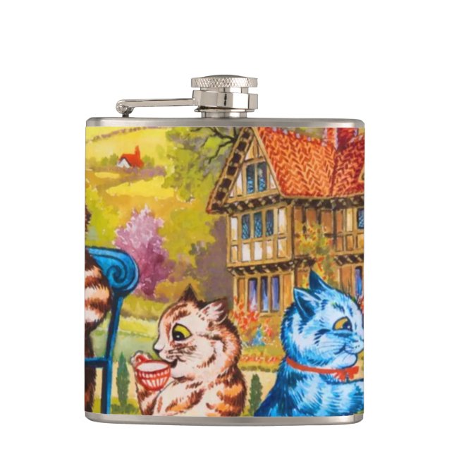 Cat Garden Party Flask (Front)