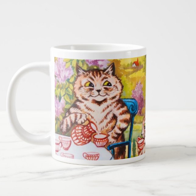 Cat Garden Party Giant Coffee Mug (Left)