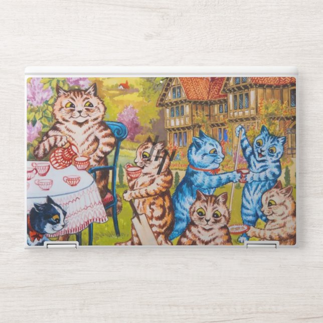 Cat Garden Party HP Laptop Skin (Front)