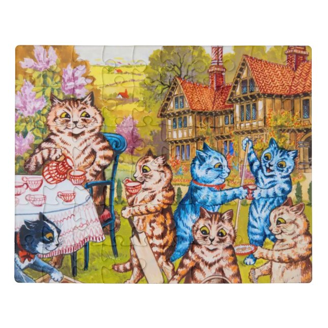 Cat Garden Party Jigsaw Puzzle (Puzzle Horizontal)