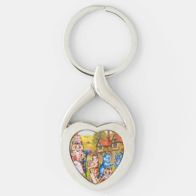 Cat Garden Party Keychain (Front)