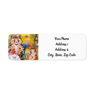 Cat Garden Party Label