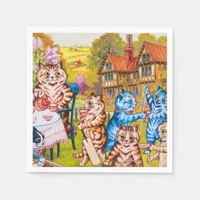 Cat Garden Party Napkins (Front)