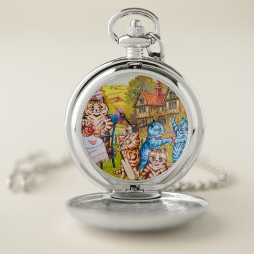 Cat Garden Party Pocket Watch