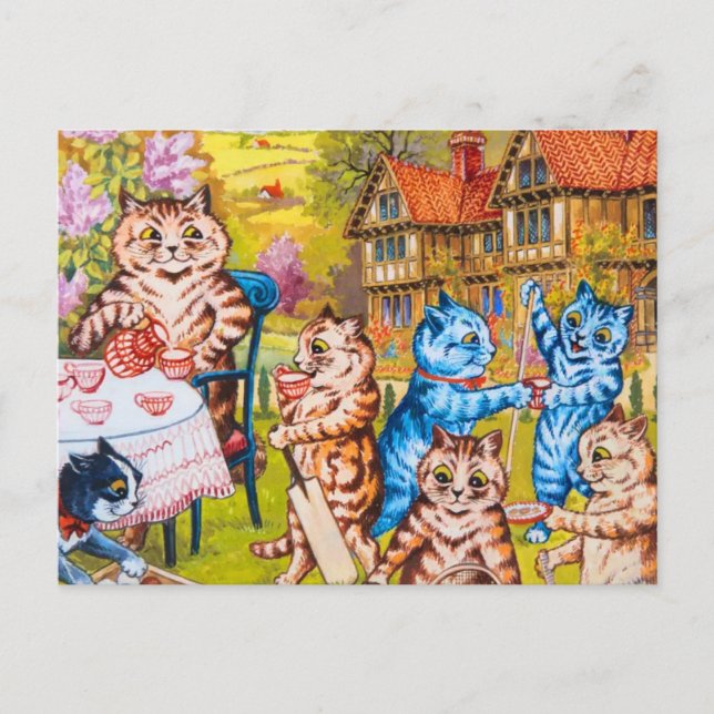 Cat Garden Party Postcard (Front)