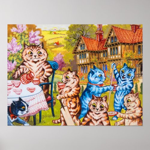 Cat Garden Party Poster