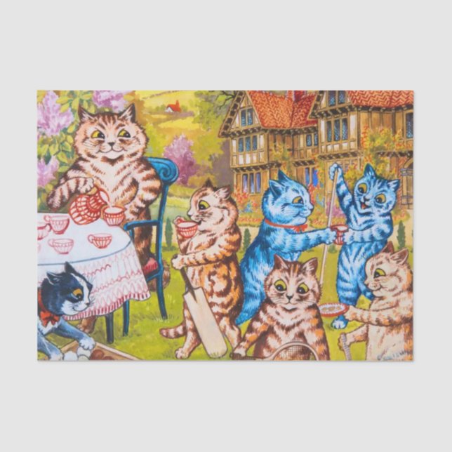 Cat Garden Party Tissue Paper (Front)