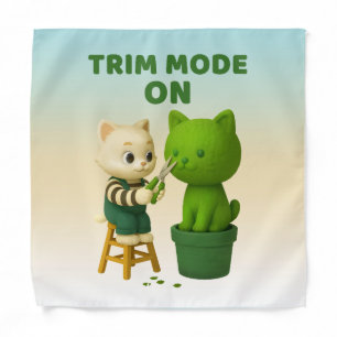 Cat Gardener Topiary Trim Mode Surreal Bandana