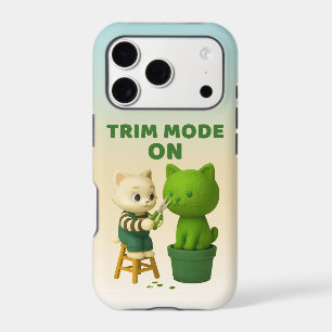 Cat Gardener Topiary Trim Mode Surreal iPhone 17 Pro Case