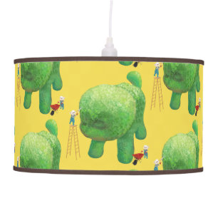 Cat Gardeners and Green Animal Bush Ceiling Lamp
