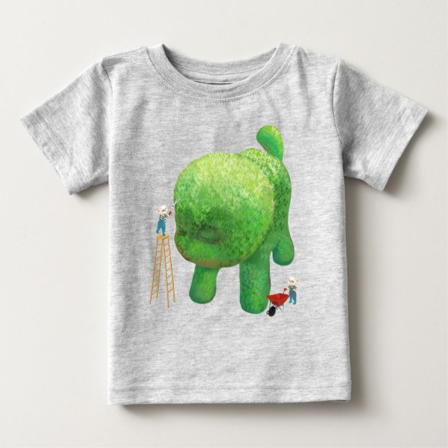 Cat Gardeners Green Topiary Animal Surreal Baby T-Shirt (Front)