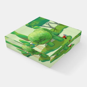 Cat Gardeners Green Topiary Animal Surreal Paperweight