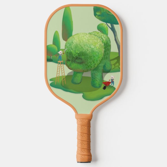 Cat Gardeners Green Topiary Animal Surreal Pickleball Paddle (Front)