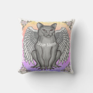 Cat Gargoyle Throw Pillow