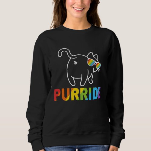 Cat Gay LGBT Pride Purride LGBT Rainbow Flag Cat Sweatshirt
