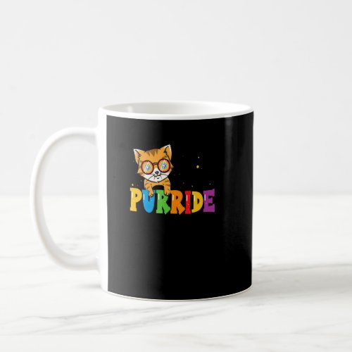 Cat Gay Pride Rainbow Sunglasses Lgbtq  Coffee Mug