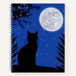 Cat Gazing at the Full Moon Journal
