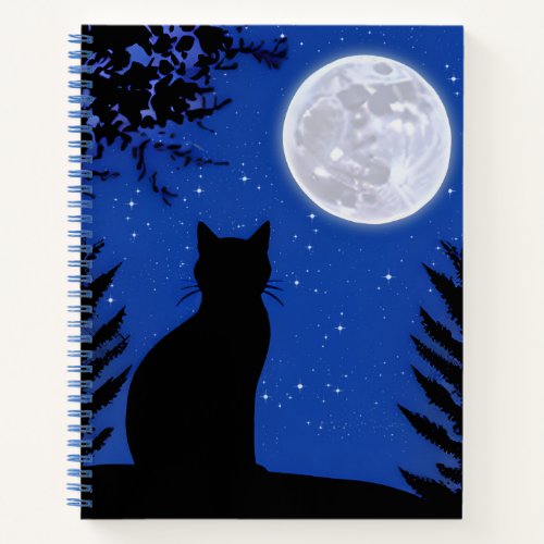 Cat Gazing at the Full Moon Journal