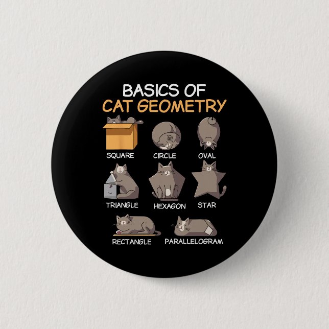 Cat Geometry Math Funny Cat Gifts For Cat Dad  Button (Front)