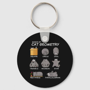 Cat Geometry Math Funny Cat Gifts For Cat Dad, Cat Keychain