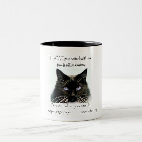 Cat Gets Better Health Care Two_Tone Coffee Mug