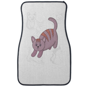 Cat getting ready to jump duvet cover car floor mat