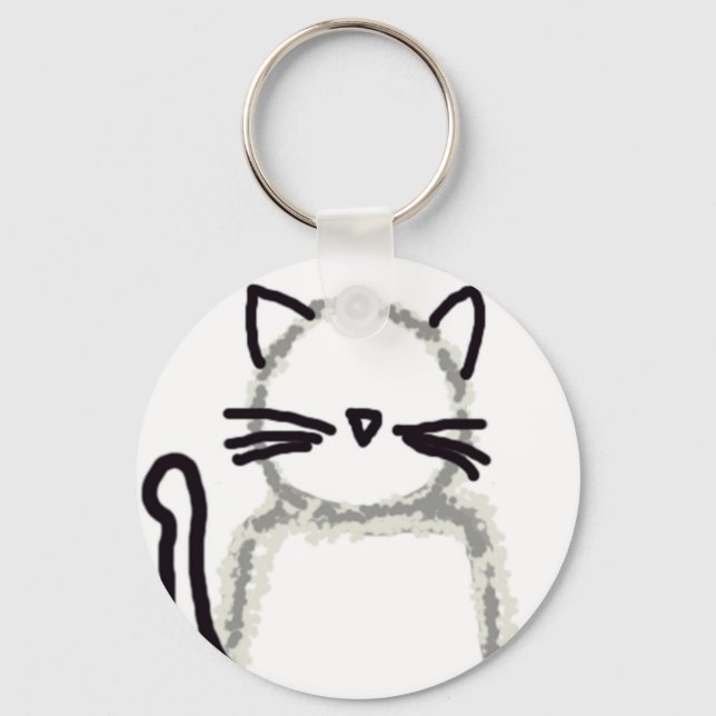 Cat Ghost Avatar Keychain (Front)