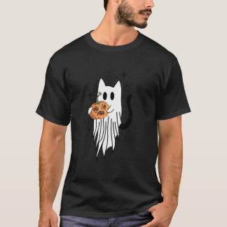 Cat Ghost Pumpkin Halloween Style For Cat T-Shirt