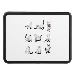 Cat Ghost Spooky Cute Halloween for Men Women Kids Hitch Cover