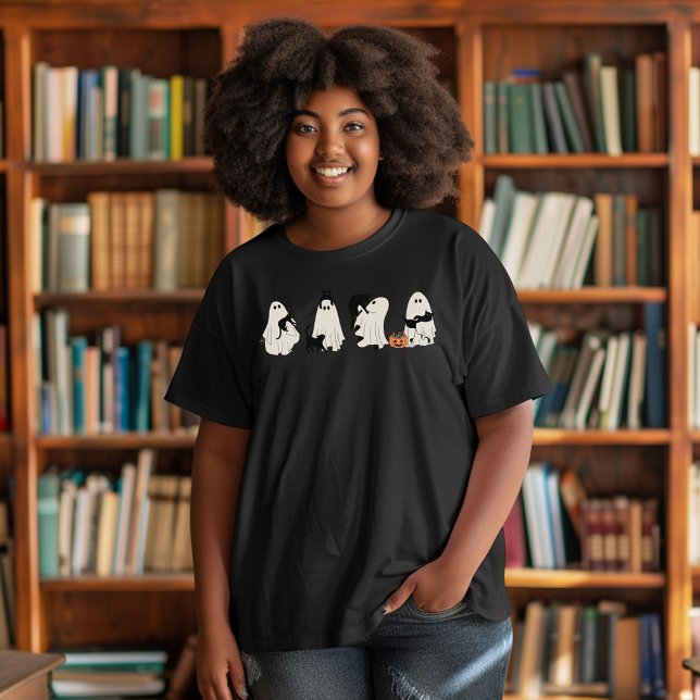 Cat Ghosts Funny Plus Size T-Shirt (Creator Uploaded)