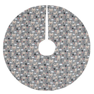 Cat Gift Cute Cat Pattern Childish Brushed Polyester Tree Skirt