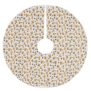 Cat Gift Cute Cat Pattern Childish Brushed Polyester Tree Skirt