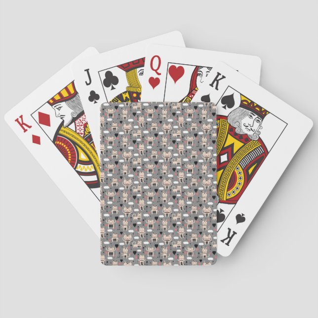 Cat Gift | Cute Cat Pattern Childish Poker Cards (Back)